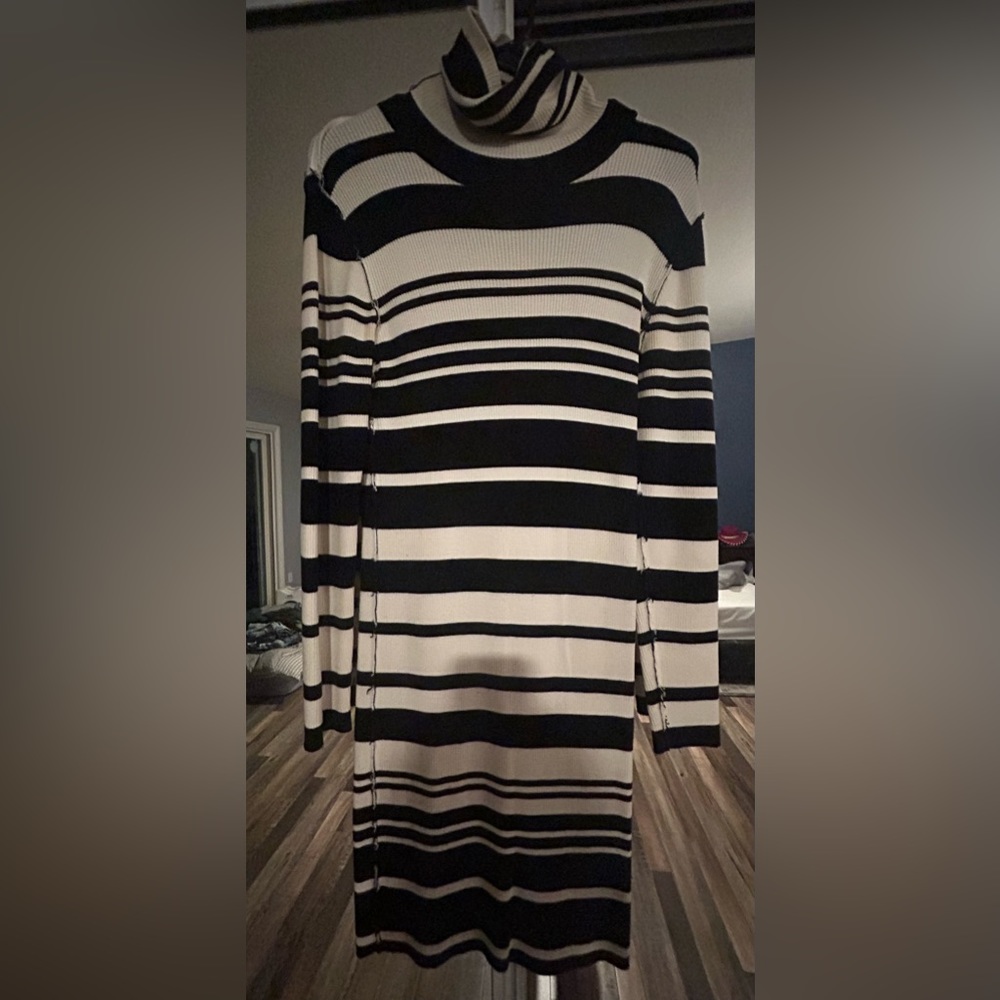 525 america turtleneck striped dress